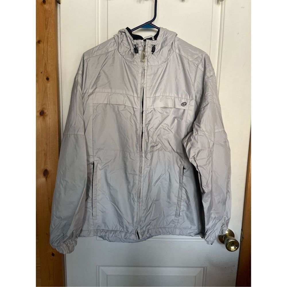 Weather Tamer men’s jacket size M light gray zip up coat